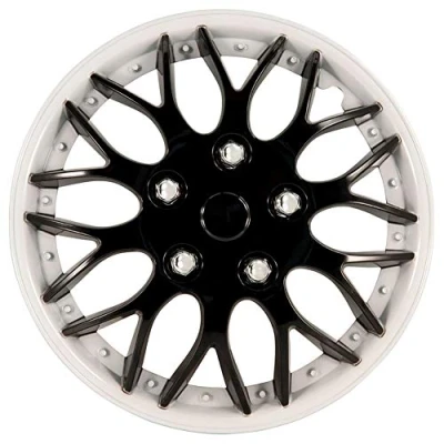 Immagine di AutoStyle KT970 W/IB 14 Set Copricerchio Missouri Nero + Cerchio Bianco, 4 pezzi