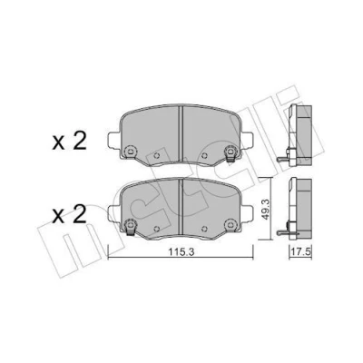 Immagine di METELLI 22 1002 0 Kit pastiglie freno con segnalatore acustico usura JEEP: Cherokee V