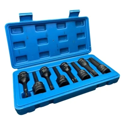 Immagine di SetChiavi A Bussola 8 PZ Torx Impatto Attacco 1/2 T30 T80 Con Custodia Rigida