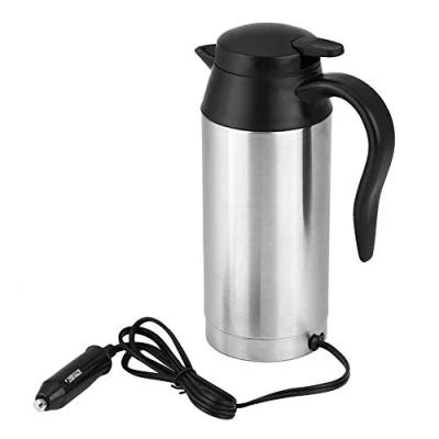 Immagine di bollitore da auto 12v portatile Duokon elettrico per auto, 750 ml, 12 V, accendisigari in acciaio inox, tazza di riscaldamento