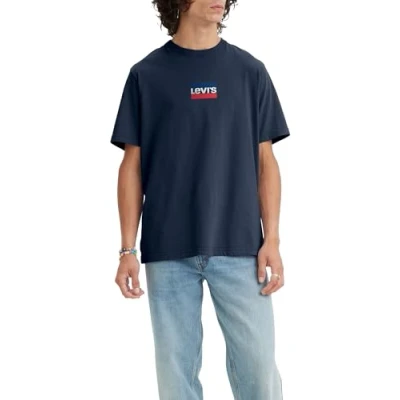 Immagine di Levi&#039;s Graphic Crewneck TEE Tshirt con stampa, Uomo, Taglia: XL, Dark blue
