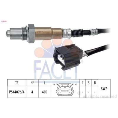 Immagine di FACET 10.8226 Sonda lambda Made in Italy OE Equivalent riscaldato, planare, Filettatura prelubrificata 4 NISSAN: Juke, MICRA