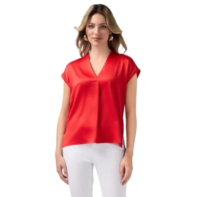 Immagine di Oltre BI Scollo A V Tshirt basic, Donna, Taglia: XL, Rosso