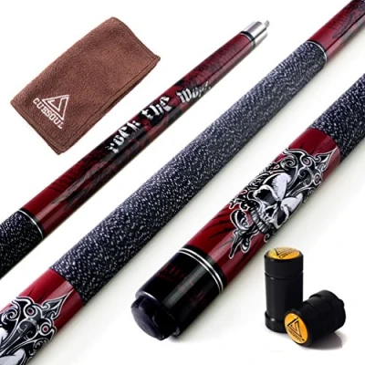 Immagine di CUESOUL Rockin Serie 57 &quot;21 oz Maple Pool Cue Stick Set con Joint Protector/Albero Protector e Asciugamani (G408)