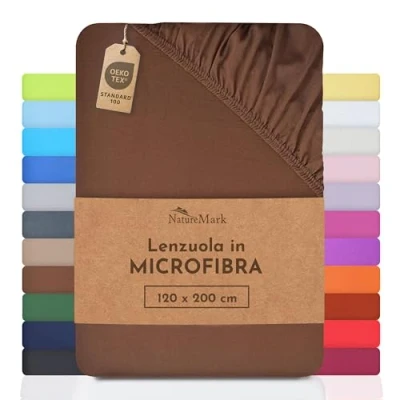 Immagine di NatureMark Lenzuola in microfibra a prezzo speciale! molte misure e colori marchio (120x200 cm, marrone cioccolato)...