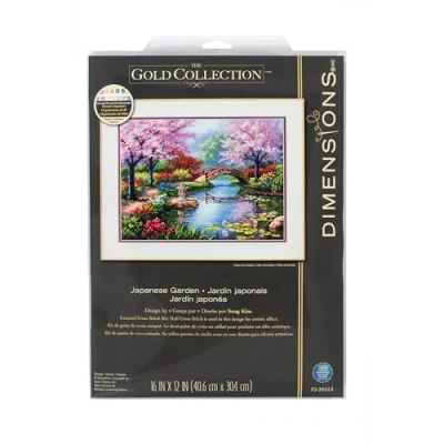 Immagine di Dimensions Gold Collection Japanese Garden Counted Cross Stitch Kit 16&quot;X12&quot; 16 Count