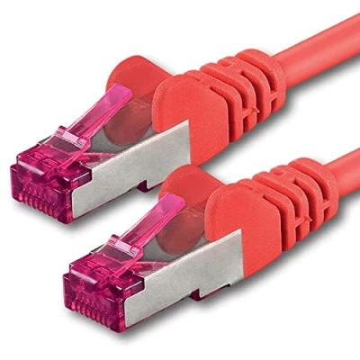 Immagine di 1aTTack.de 15m rosso 1 pezzo Rete Cavi Cat6a S FTP CAT 6a doppia schermatura certificato GHMT PIMF 500MHz 7 CU rame non contiene alogeni