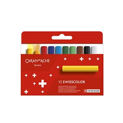 Immagine di Caran d&#039;Ache Swisscolor 7002.810 Matite colorate in cera impermeabile, confezione da 10 pezzi