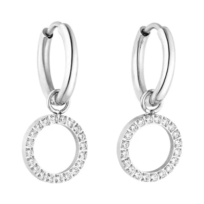Immagine di PURELEI® Orecchini Closed Glow (Argento) donna in resistente acciaio inossidabile argento impermeabili da Diametro 1,4 cm Gioielli per un look personalizzato
