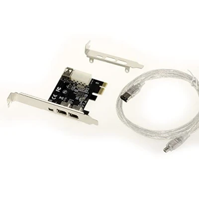 Immagine di KALEA INFORMATIQUE Scheda controller PCI EXPRESS PCIe to FireWire 400 IEEE1394a 2+1 porte a 6 e 4 punti Con chipset Via VT6315. cavo Ilink staffe basso alto profilo.