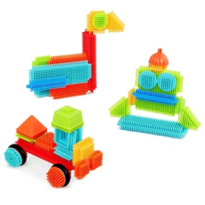 Immagine di Battat Costruzioni a Pettine Bristle Blocks, Secchiello, Modelli/Colori Assortiti, 1 Pezzo