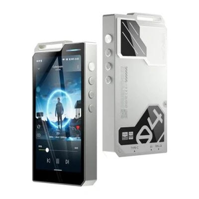 Immagine di HiBy Lettore MP3 Android R4 con bluetooth e wifi integrato 4dac android12 supporto riproduzione DSD PCM MQA 4,4 mm bal memoria 32G (nero)