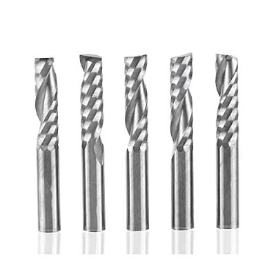 Immagine di Akozon Drill Milling Cutter 6 x 22mm con Gambo in Carburo di Tungsteno Fresa CNC Utensili per Incisione Singolo Flauto a Spirale bit Set 5 pz