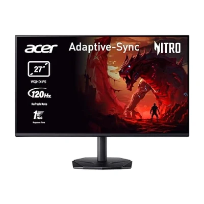 Immagine di acer Nitro KG272UGbmiipfx Monitor Gaming 27&quot;, Display WQHD IPS 120 Hz, 1ms VRB, AdaptiveSync, Luminosità 250 nits, HDMI 2.0, DP 1.2, Speaker Integrati, Cavo Incluso, Nero, KG 27&#039;&#039; QHD