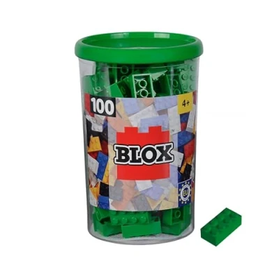 Immagine di Simba 104114542 Blox, 100 mattoncini verdi per bambini dai 3 anni in su, 8 pietre, scatola, di alta qualità, completamente compatibili con molti altri produttori