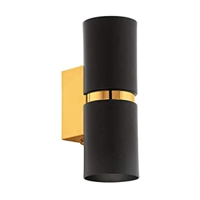 Immagine di Eglo Passa Lampada da Parete in Acciaio, 6.6 W, Nero/Oro