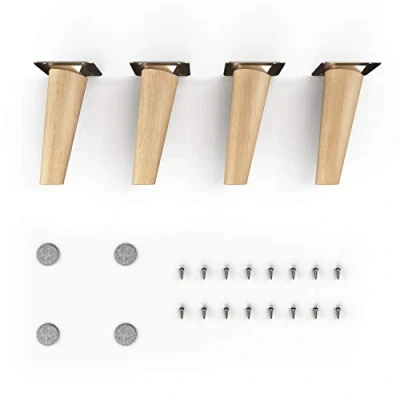 Immagine di gambe per mobili in legno sossai® Clif Round Finitura ad olio Altezza: 12 cm HMF2 rotondo, conico (design inclinato) Materiale: massello (faggio) sedie, tavoli, armadi