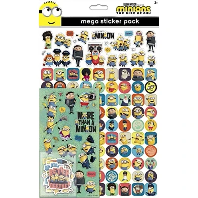 Immagine di Paper Projects 01.70.22.027 Minions: L&#039;ascesa di Gru Mega Pack Tre tipi adesivi (circa 150 in totale) Riutilizzabili su superfici non porose, multicolore, 29,7 cm x 11
