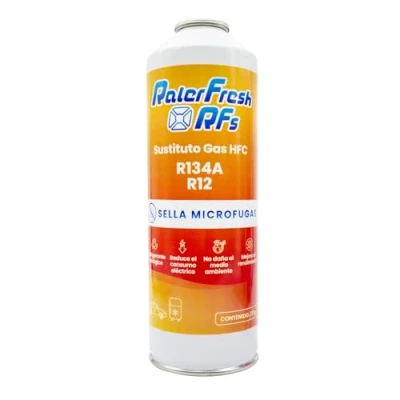 Immagine di gas refrigerante organico per aria condizionata auto Ralerfresh RFs equivalente a 650 g sostituto dei R134a e R12 (bottiglia RFs)