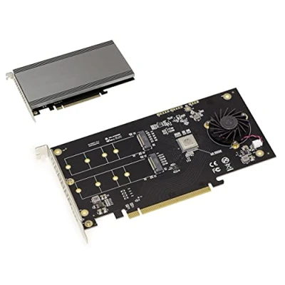 Immagine di KALEA INFORMATIQUE Scheda Controller PCIe 3.1 x16 per 2 SSD M.2 NVMe M Key (M2 NGFF). Raid HARWARE 0 1 con chipset Marvell 88NR2241