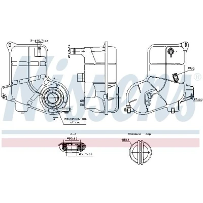 Immagine di NISSENS 996363 Vaschetta Radiatore 1,6 con calotta/coperchio, sensore AUDI: A6 C5 Avant, Sedan