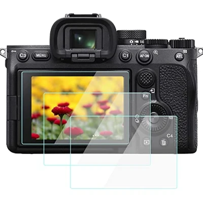 Immagine di Komet Pellicola protettiva per schermo A7IV, compatibile con fotocamera mirrorless Sony Alpha 7 IV A74, in vetro temperato 9H HD, anti bolle, antigraffio, impronte (confezione da 3)