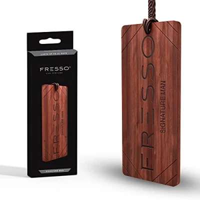 Immagine di FRESSO Ciondolo deodorante in legno, profumo di lusso per la vostra auto, auto (Signature Man) marrone