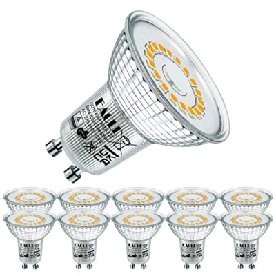 Immagine di EACLL Lampadine LED GU10 3000K Bianco Caldo 4.8W Sorgente Luminosa 535 Lumen Equivalenti 70W Lampada Alogena. AC 230V No Flicker Faretti, Faretto 120 , Luce Bianca Calda Spot, 10 Pack
