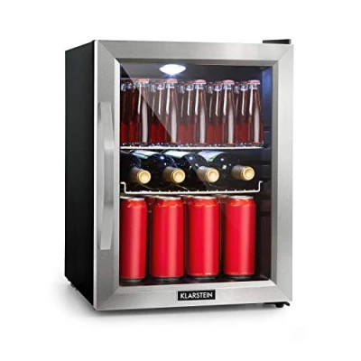 Immagine di KLARSTEIN Mini Frigo da Camera per Birra, Portatile Camera, Piccolo Ufficio, Ufficio con Porta in Vetro, Bar Ripiani Rimovibili, 0 10C, 33L