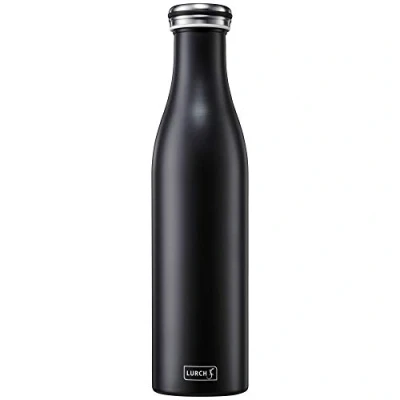 Immagine di Lurch Thermoflasche Bottiglia Termica sottovuoto in Acciaio Inox per Bevande Fredde e Calde, 0,75 l, Inossidabile, Nero Opaco