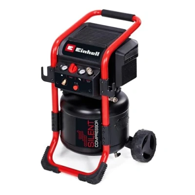 Immagine di Einhell compressore TE AC 240/24 Silent (1500 W, max. 10 bar, serbatoio da 24 l, potenza di aspirazione 240 l/min, silenziato 70 dB, 2 manometri, riduttore pressione)