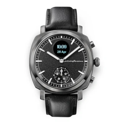 Immagine di Pininfarina Senso Smartwatch Ibrido Orologio analogico con Display Digitale, frequenza cardiaca, ECG, Ossigeno nel Sangue, Passi, Calorie, Sonno, Forma Fisica Bussola e GPS Grigio Antracite