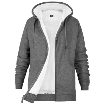 Immagine di CityComfort Felpe con Cappuccio da Donna, Felpa Donna Invernale Zip Foderata in Pile Sherpa, Abbigliamento Caldo e Morbido, 2 Tasche, S XL (Grigio Scuro, M)