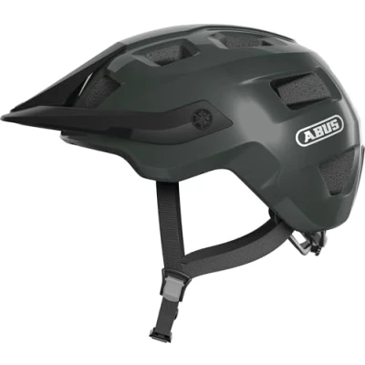 Immagine di ABUS casco MTB MoTrip robusto da bici con visiera regolabile in altezza per mountain biker vestibilità personalizzata unisex verde lucido, L