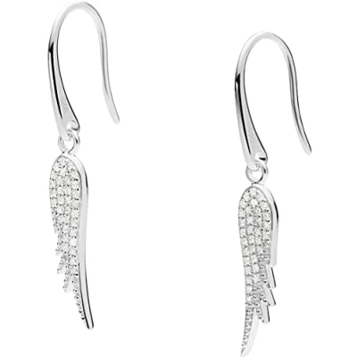 Immagine di Fossil Orecchini da donna in acciaio inossidabile o semipreziosi con chiusura a leva, Grigio Ardesia Metallizzato