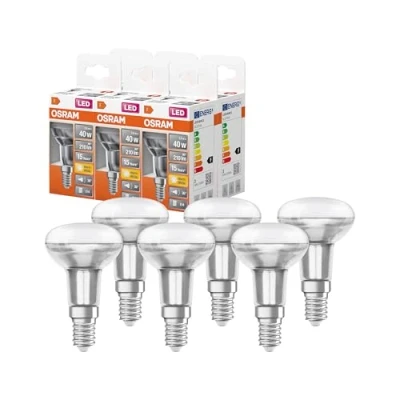 Immagine di OSRAM Spot R50 Lampadine LED, 2.6 W Equivalenti 40 W, Attacco E14, Luce Calda 2700K, Confezione da 6 Pezzi