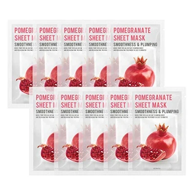 Immagine di [CONFEZIONE DA 10] EUNYUL Purity MELOGRANO Maschera in fogli Pack (22ml x 10pezzi) Cura della pelle coreana Ingredienti naturali idratanti per tutti i tipi di