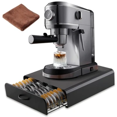 Immagine di UCAMP Cassetto Porta Cialde,Cassetto Cialde Caffè,Drawer Storage Contenitore Organizer,Per Organizzare Capsule,Cialde,Tisane,Zucchero,Bicchierini Da Caffè(Capacità 64 Tassimo)