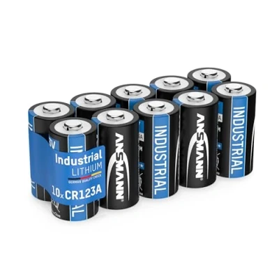 Immagine di ANSMANN CR123A 3V Lithium Battery Confezione da 10 batterie 3 Volt e 1700 mAh/Perfette per fotocamere, sistemi di allarme, torce molto altro batteria usa getta