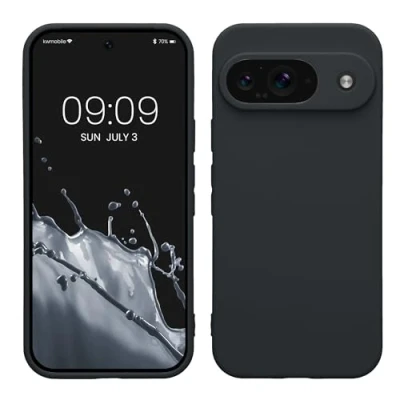 Immagine di kwmobile Custodia Compatibile con Google Pixel 9 Cover Back Case per Smartphone in Silicone TPU Protezione Gommata blu mirtillo