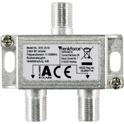 Immagine di Renkforce Distributore TV via cavo 2 vie 5 1006 MHz