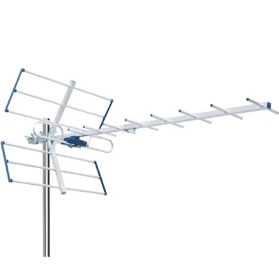 Immagine di EDISION YAGI 12db Antenna TV Digitale Terrestre UHF 21 48 esterno, con filtro 5G LTE, per Ricezione il segnale DVB T/T2, Frequenze 470 694Mhz, Lunghezza 101cm, LTE700, Blu