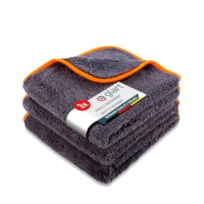 Immagine di Glart H443TPO Confezione da 3 panni super soffici in microfibra 600 GSM 40x40 cm multiuso casa cucina wc bagno giardino ufficio, più accurato e morbido del cotone