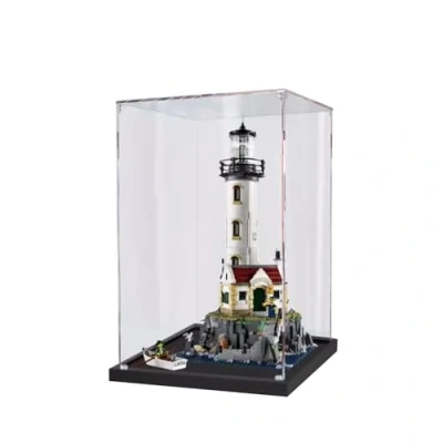 Immagine di Vetrina in acrilico per faro motorizzato Lego 21335, scatola antipolvere, trasparente, espositiva compatibile con 21335 (solo custodia, nessun modello) (3 mm)