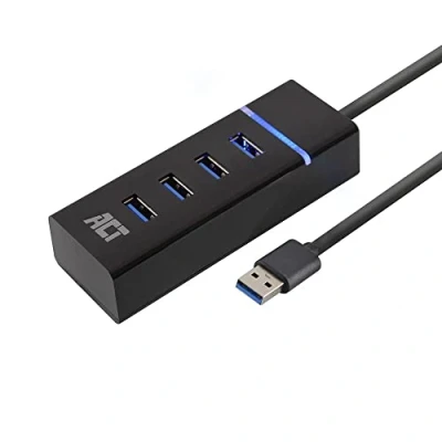 Immagine di ACT AC6300 (USB C, 4 Porti), Docking station + Hub USB, Nero