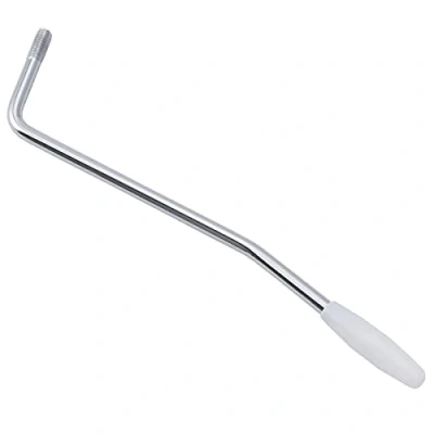 Immagine di Musiclily Pro 5,8mm Filettatura Leva Tremolo Arm in Acciaio per Chitarra Elettrica tipo Squier Strat, Chrome con Tappo Bianco