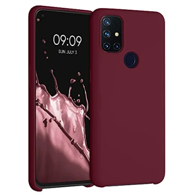 Immagine di kwmobile Cover per OnePlus Nord N10 5G Custodia Back Case Smartphone in Silicone TPU Protezione Gommata rosso rabarbaro