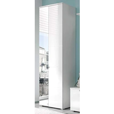 Immagine di AVANTI TRENDSTORE Spilla Armadio da Ingresso Elegante, in Laminato di Colore bianco lucido con corpo opaco. Dimensioni LxAxP ca. 60x198x40 cm