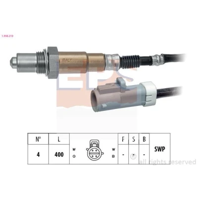 Immagine di EPS 1.998.219 Sonda lambda Made in Italy OE Equivalent riscaldato, planare, Filettatura prelubrificata FORD: FIESTA 5, KA Hatchback