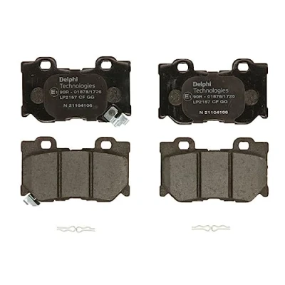 Immagine di DELPHI LP2157 Kit pastiglie freno con segnalatore acustico usura lamierino anticigolío accessori INFINITI: FX SUV, QX70 Q50 Sedan